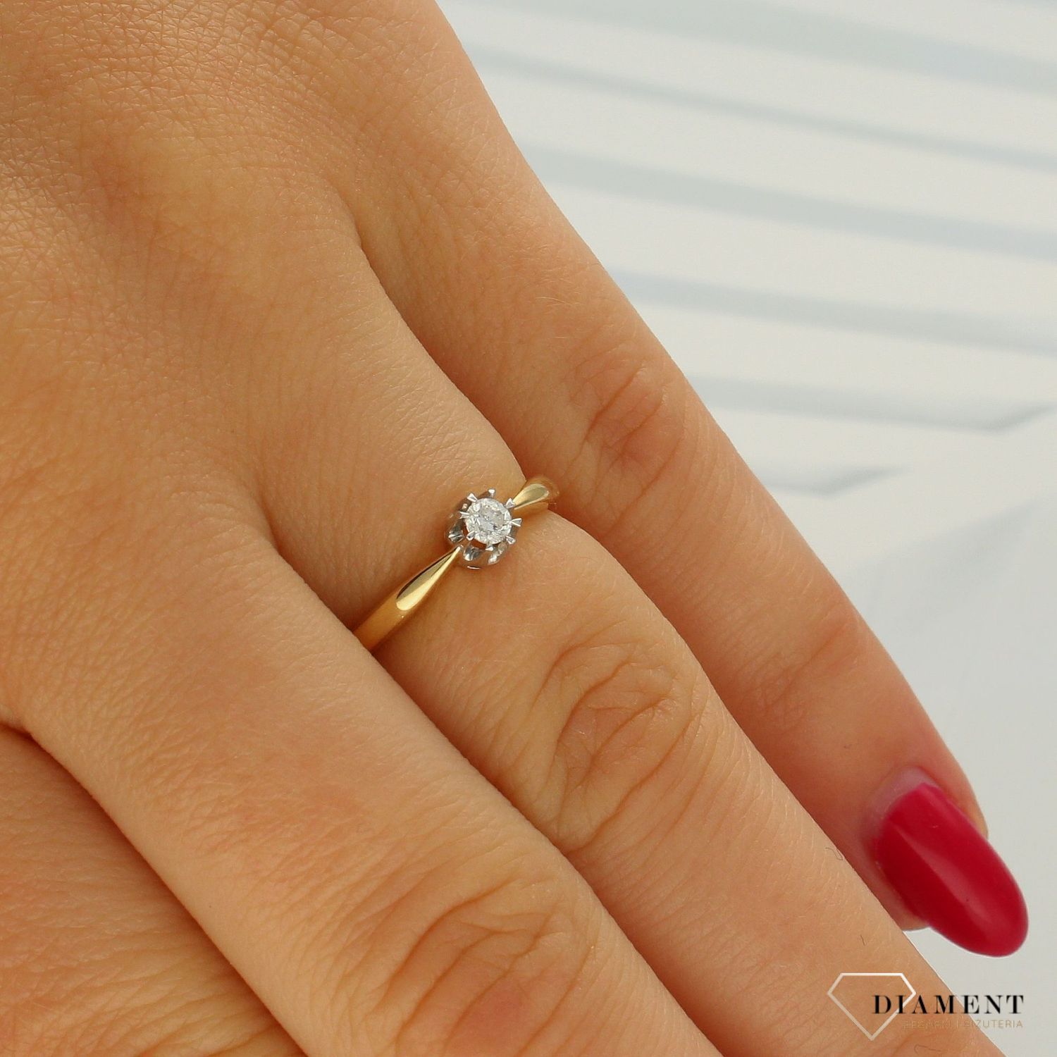 Pierścionek złoty DIAMENT 585, diamenty 0660027118 HSI.jpg